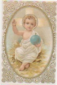 Estampa (10x6, 5) Niño Jesús con la bola. Siglo XIX-XX